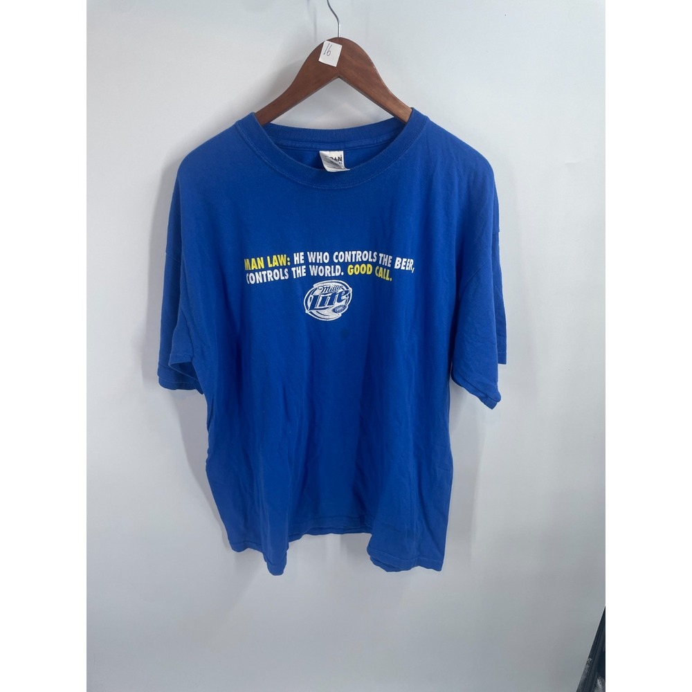 Gildan Heavy Weight Cotton Miller Lite Man Law Graphic T-Shirt Blue Mens XL